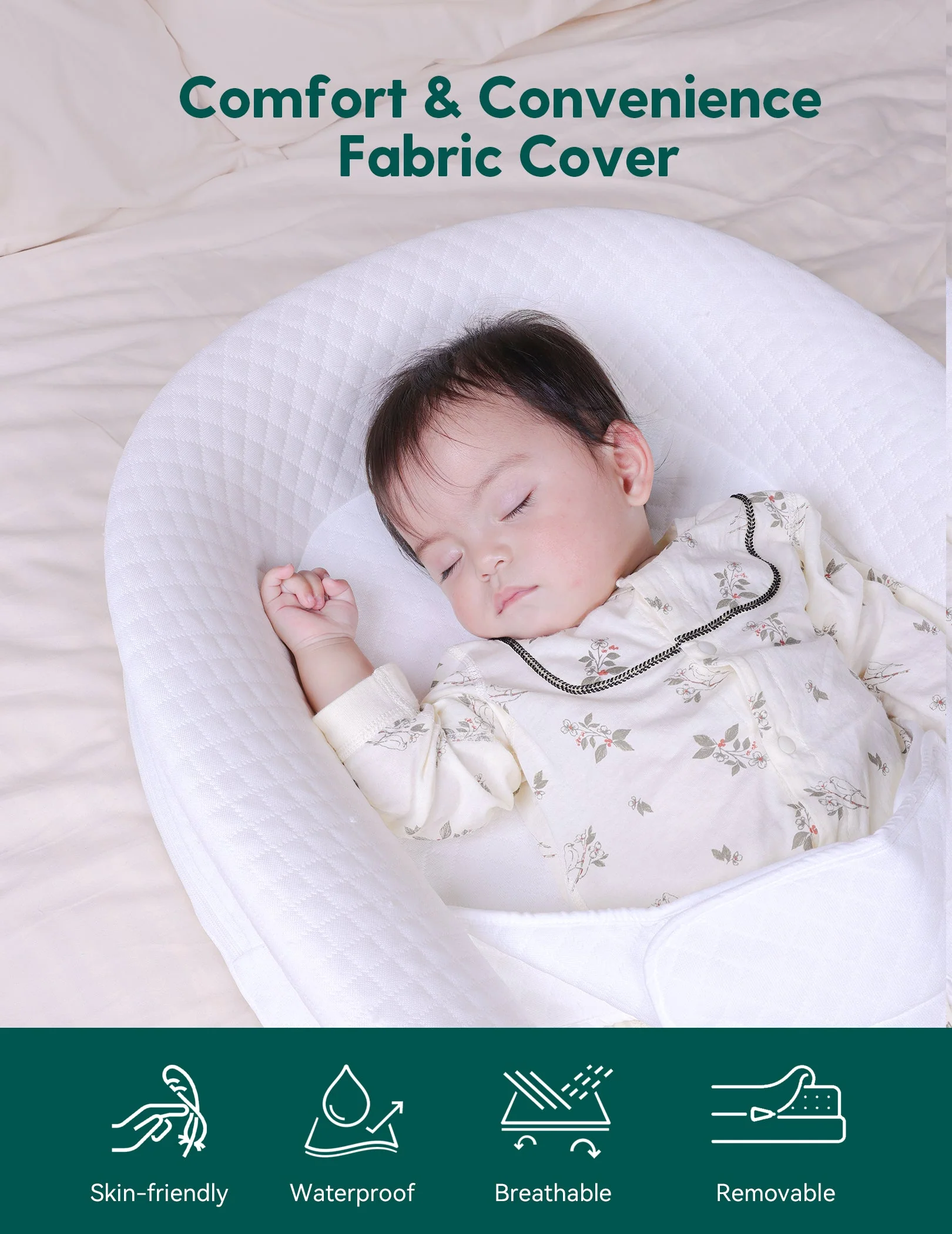 Babelio Anti-Reflux Baby Lounger | Adjustable, Portable & Washable for Newborns (0–24 Months) - Image 5