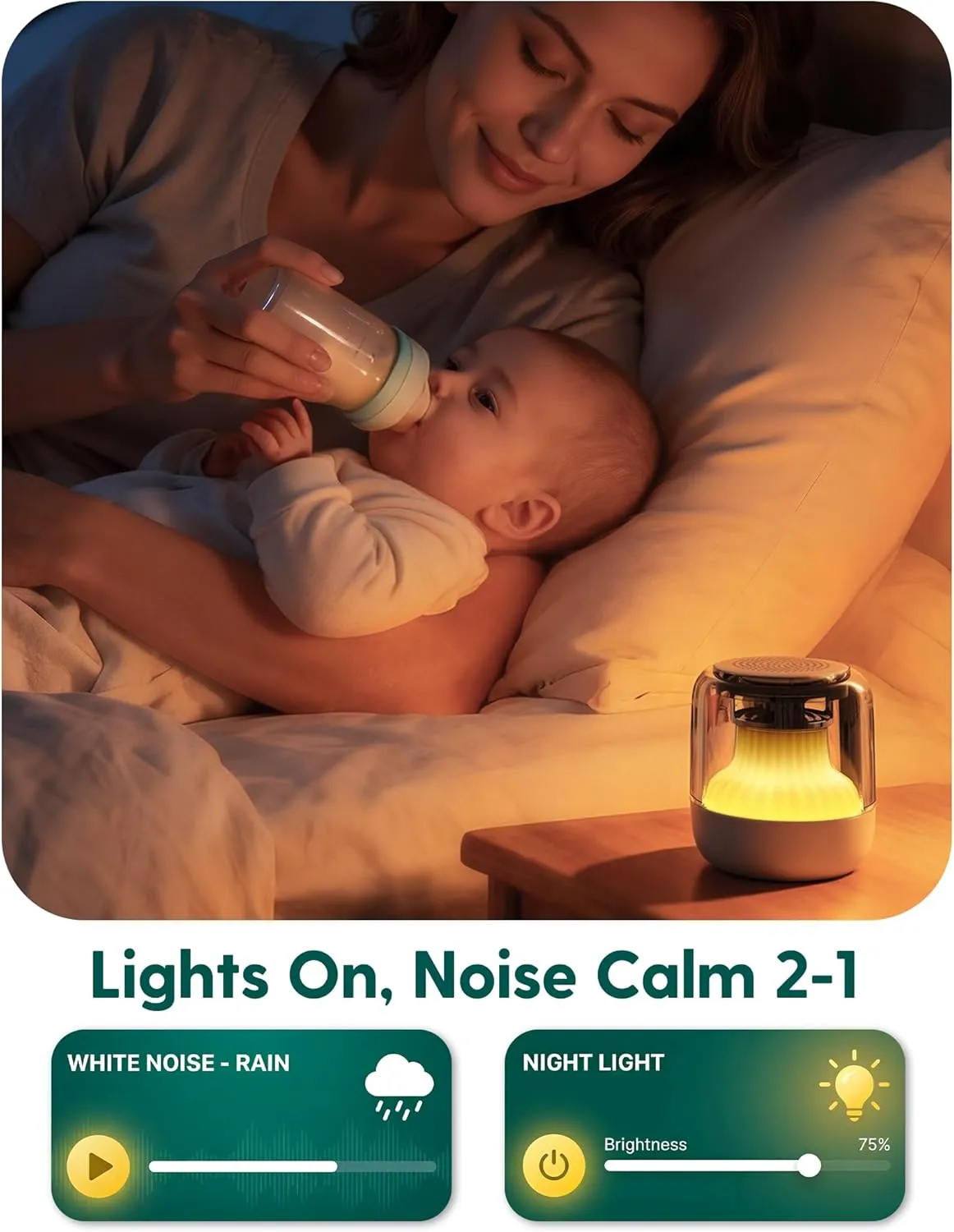 Babelio Pocket Glow White Noise Sound Machine LED Night Light & Relaxing Audio - Image 6