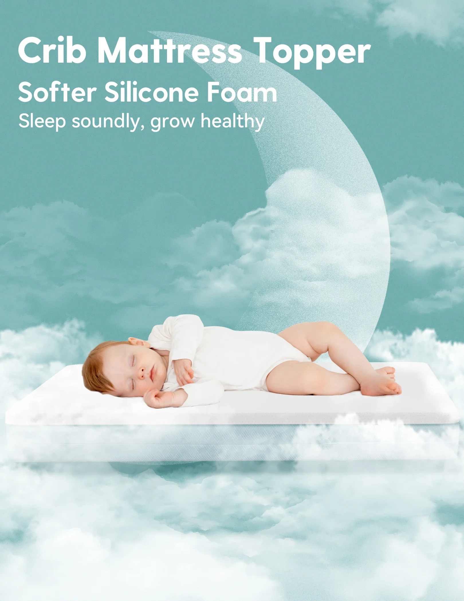 Stratus | 100% Washable Silicone Foam Crib Mattress Topper for Toddlers - Image 3