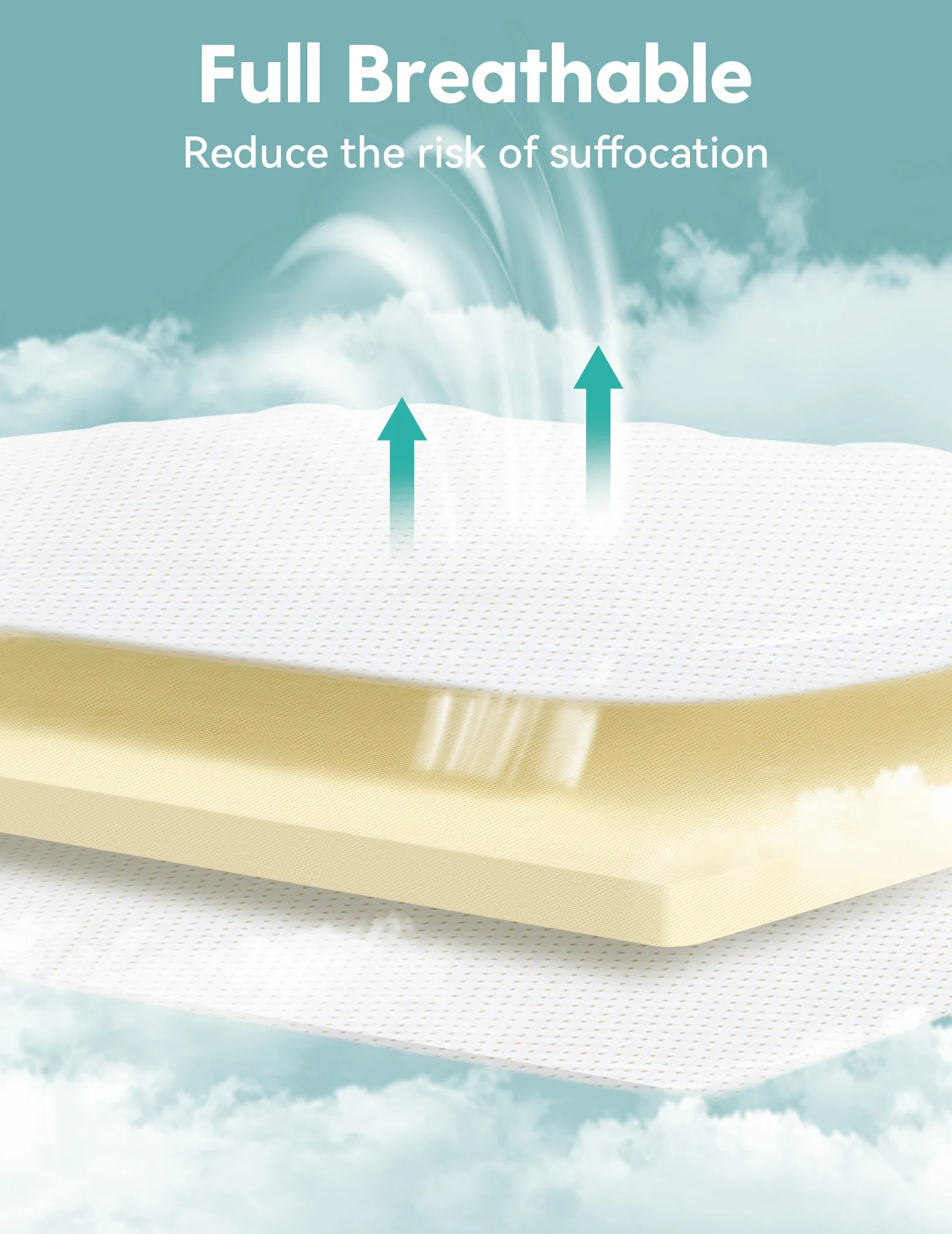 Stratus | 100% Washable Silicone Foam Crib Mattress Topper for Toddlers - Image 4