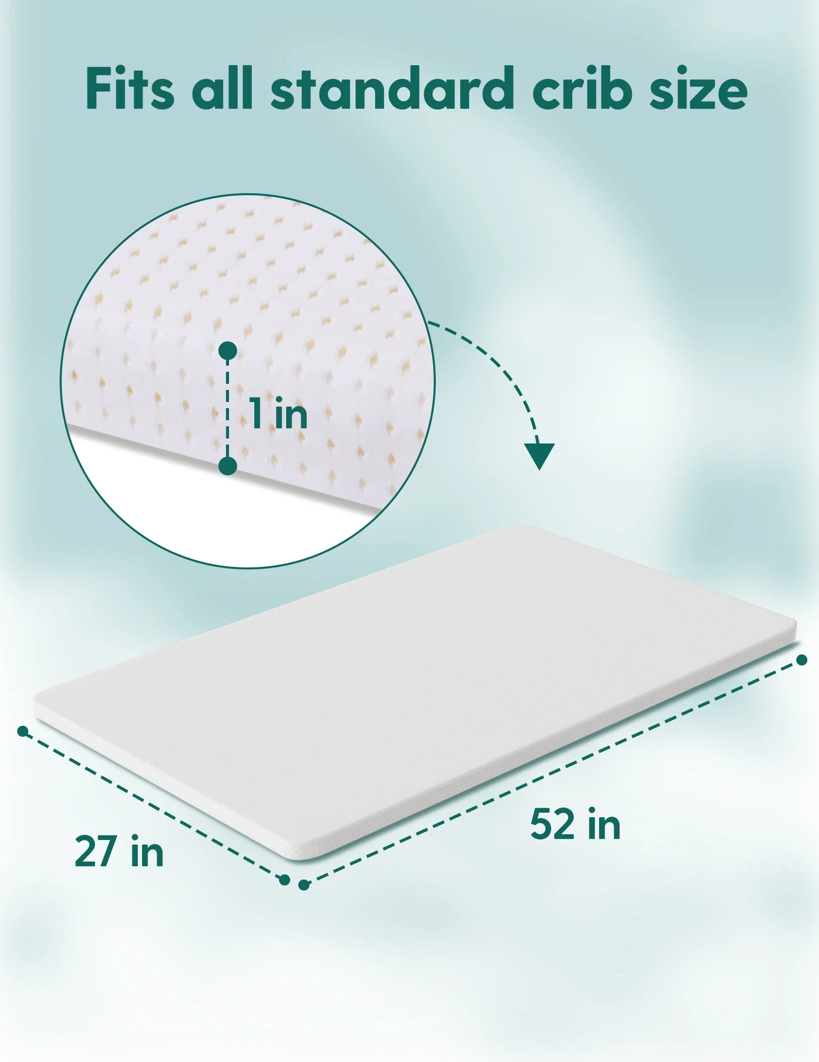 Stratus | 100% Washable Silicone Foam Crib Mattress Topper for Toddlers - Image 5