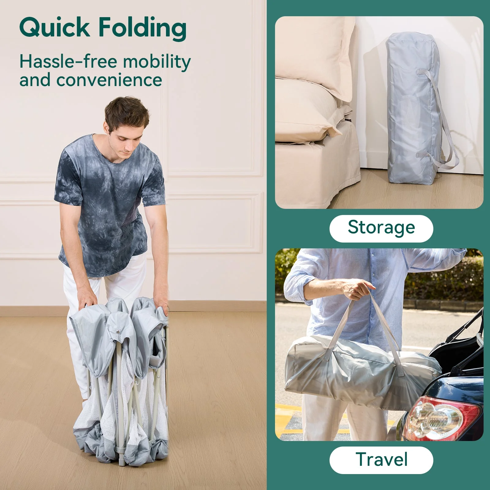 Babelio Baby Playpen | Hassle-Free 2-Step Folding, Safe and Sturdy for Indoor & Outdoor Use - Image 4