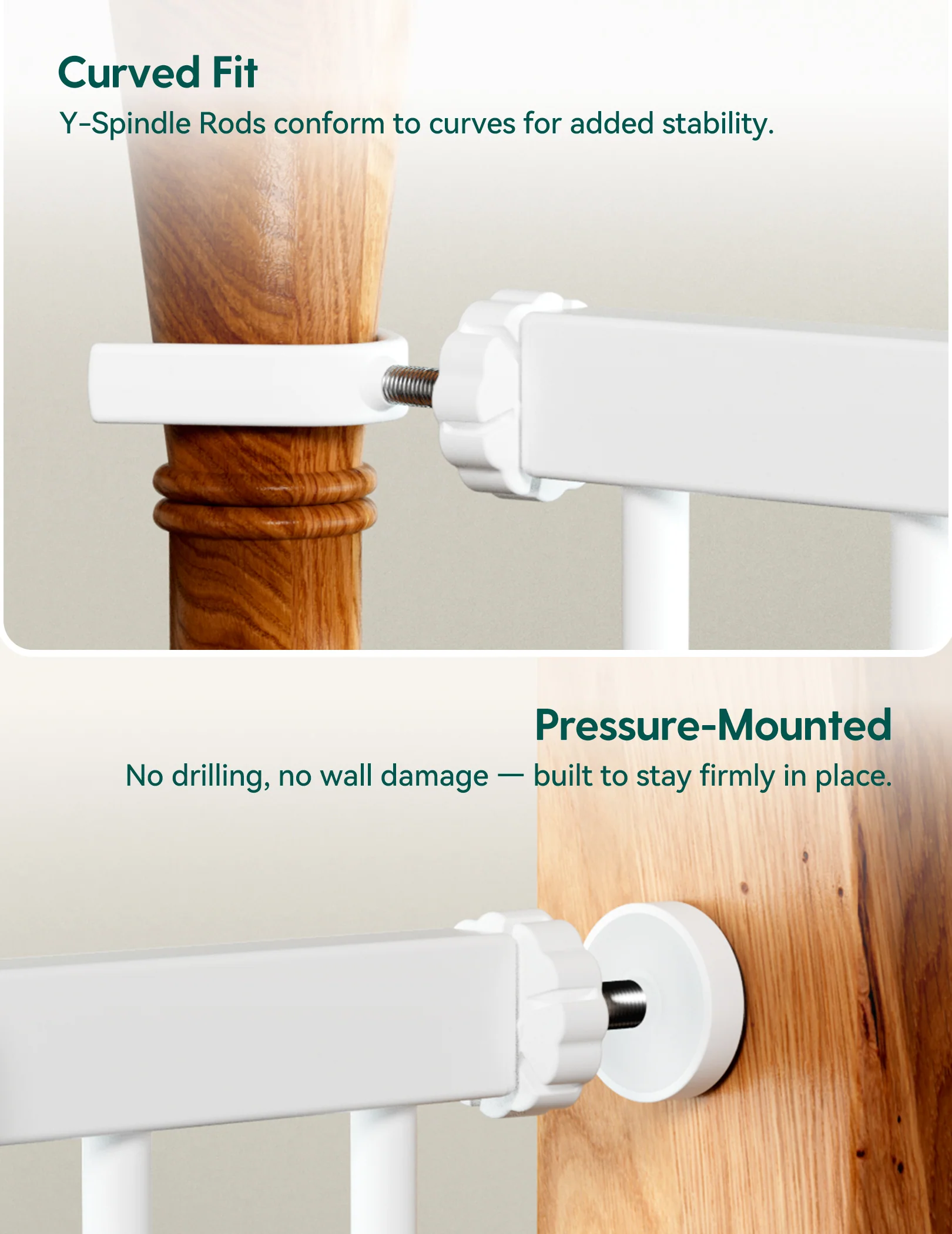 PressGuard P7 | Expandable Baby Gate Pressure Mounted Fits Standard to Wide - Image 6