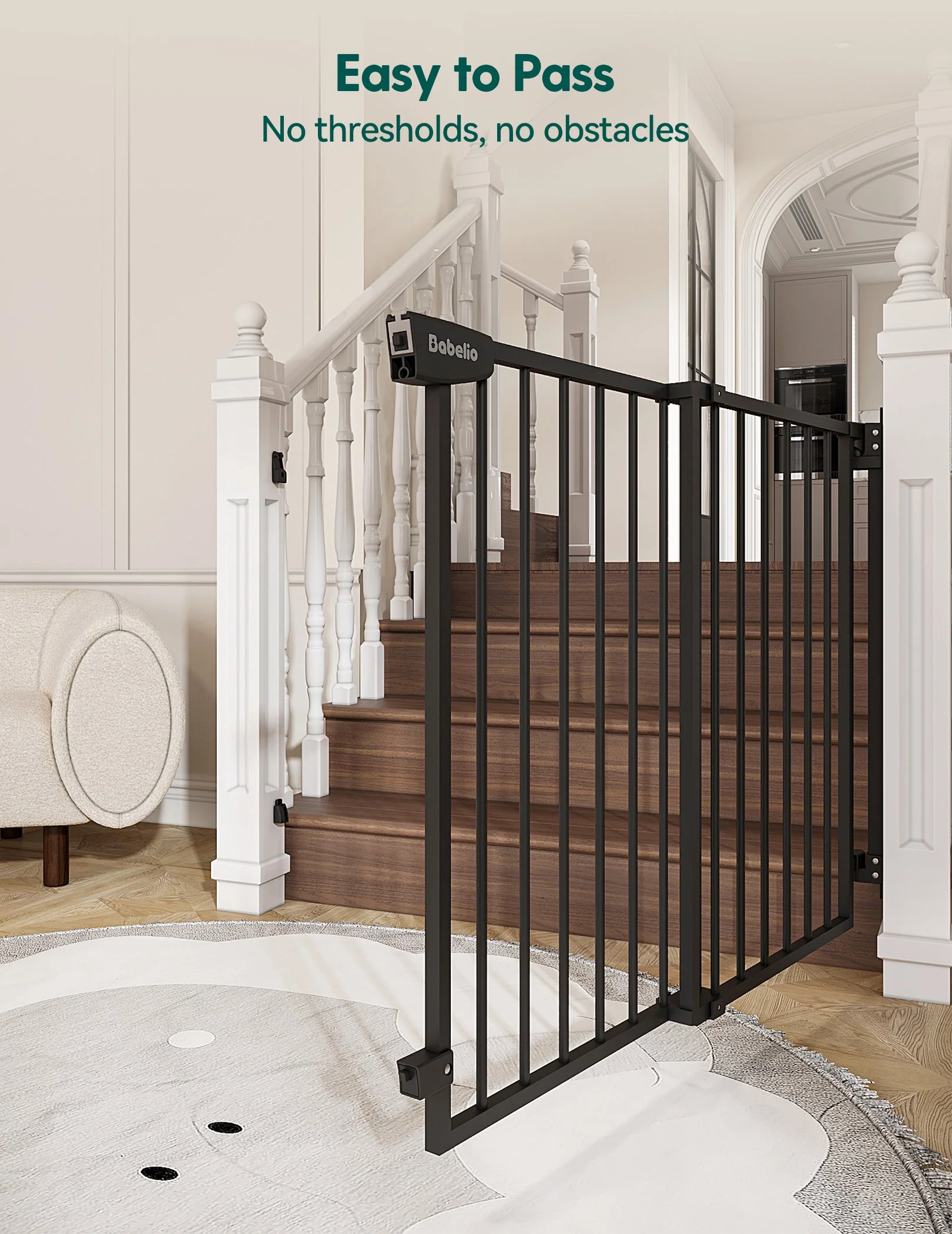 Boundless S12 | Ultra-Stable No Bottom Bar Baby Gate for Stairs - Image 6