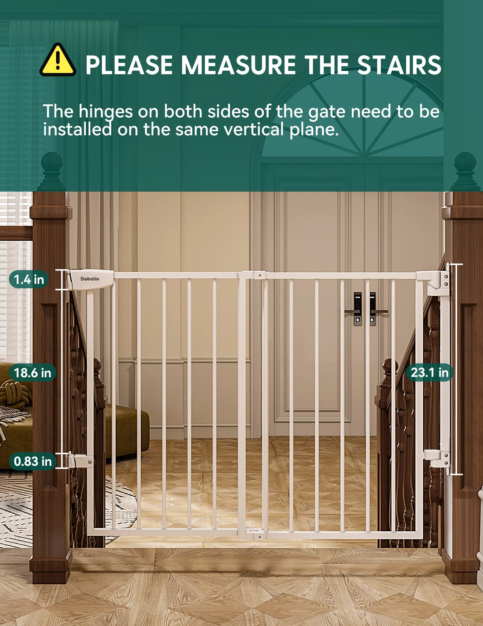 Boundless S12 | Ultra-Stable No Bottom Bar Baby Gate for Stairs - Image 7